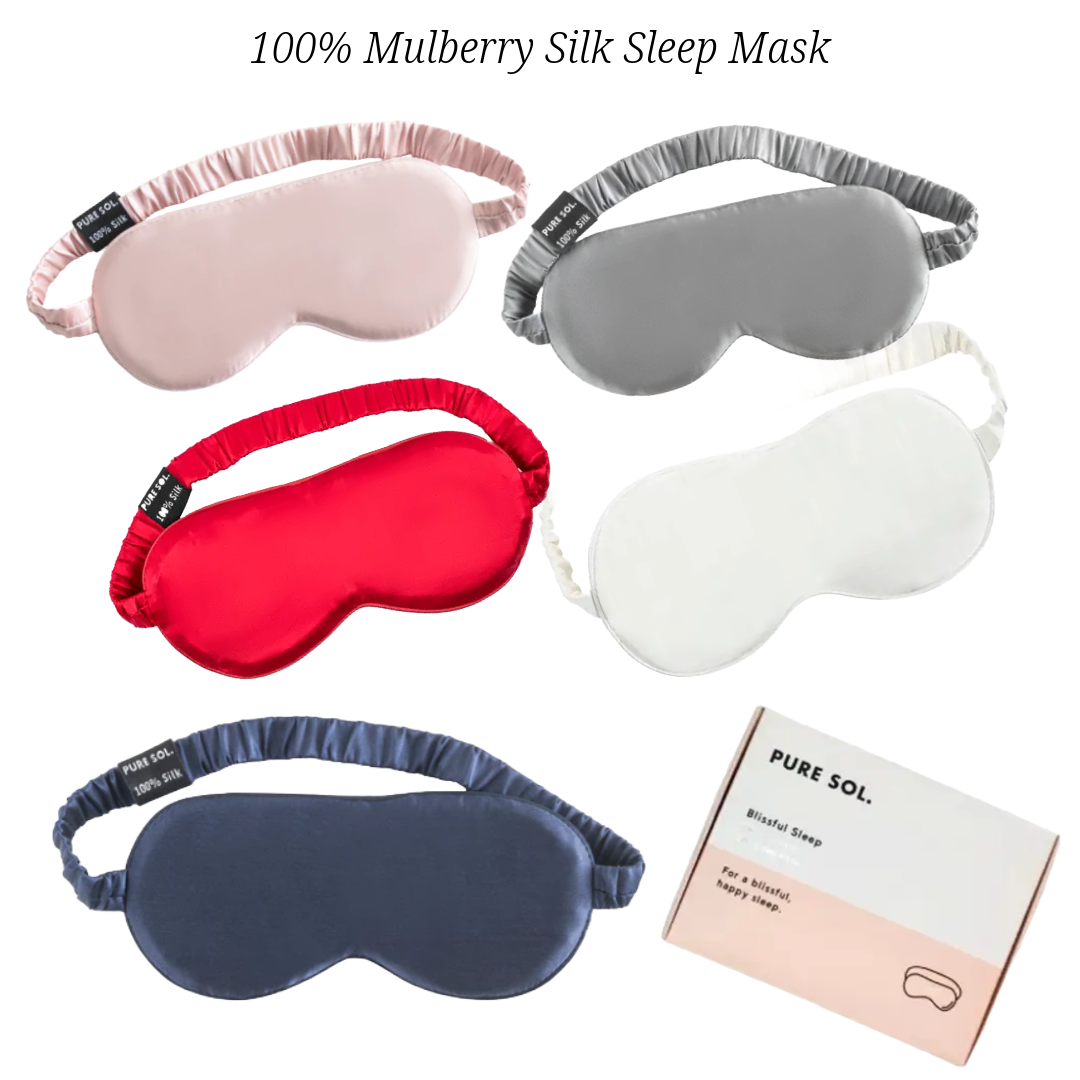 PURE SOL. Beauty Silk Sleep Eye Mask- Black Onyx